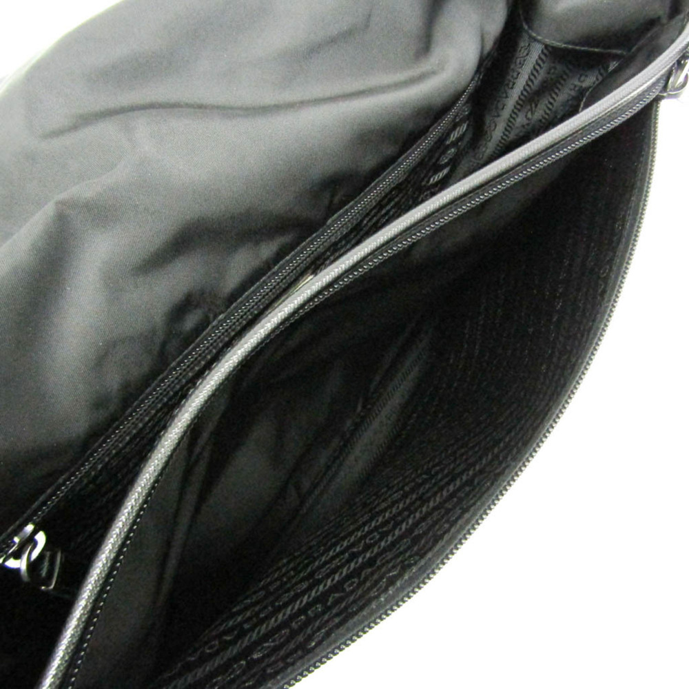 PRADA Black Leather Messenger Shoulder Bag - Picture 4 of 16